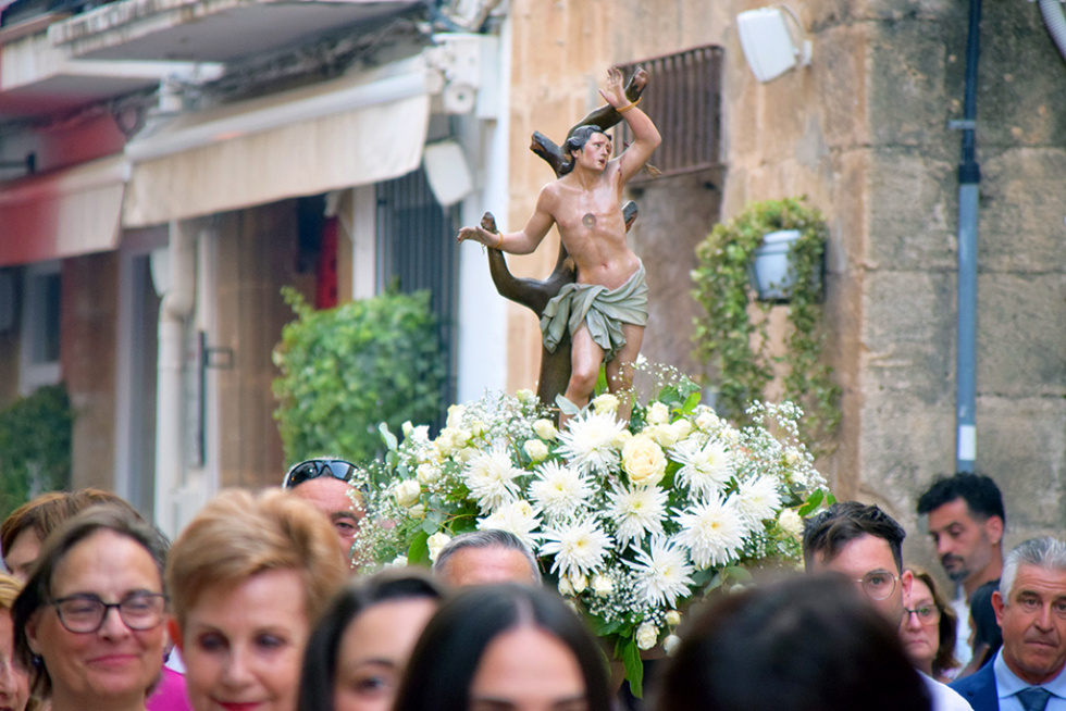 Sant Sebasti&agrave; durante la procesi&oacute;n del Corpus. Imagen: &Aacute;lvaro Monfort.