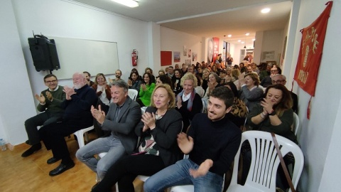 Una imagen de la asamblea celebrada ayer en la sede del PSPV de X&agrave;bia. Fotograf&iacute;a facilitada por el PSPV local