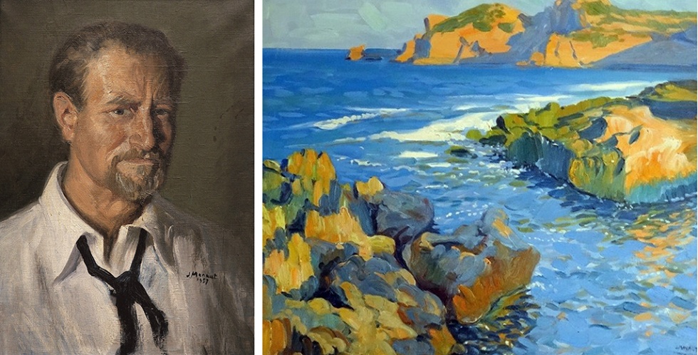 Autorretrato de Jos&eacute; Manaut (1959. Fundaci&oacute;n Manaut); Vista del Cabo San Mart&iacute;n desde Cala Blanca. J&aacute;vea (1959. Colecci&oacute;n particular)