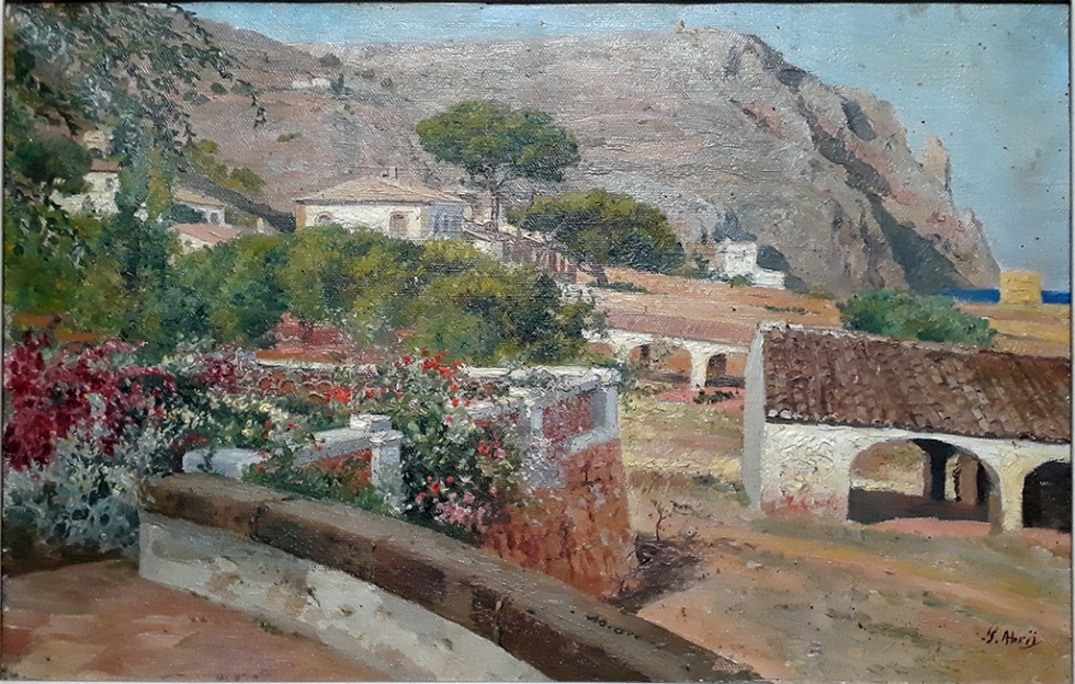 Salvador Abril. Jard&iacute;n de la Mezquida. J&aacute;vea (1917. Colecci&oacute;n particular)