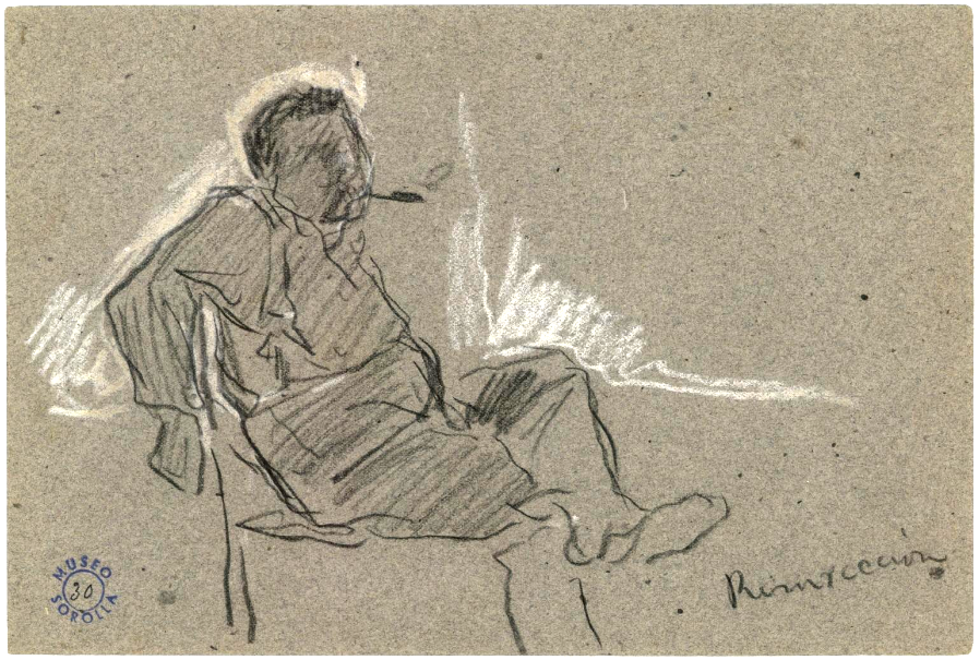 Fig. 01. Joaqu&iacute;n Sorolla. Fumando, J&aacute;vea. 1900. Museo Sorolla, inv. 10030