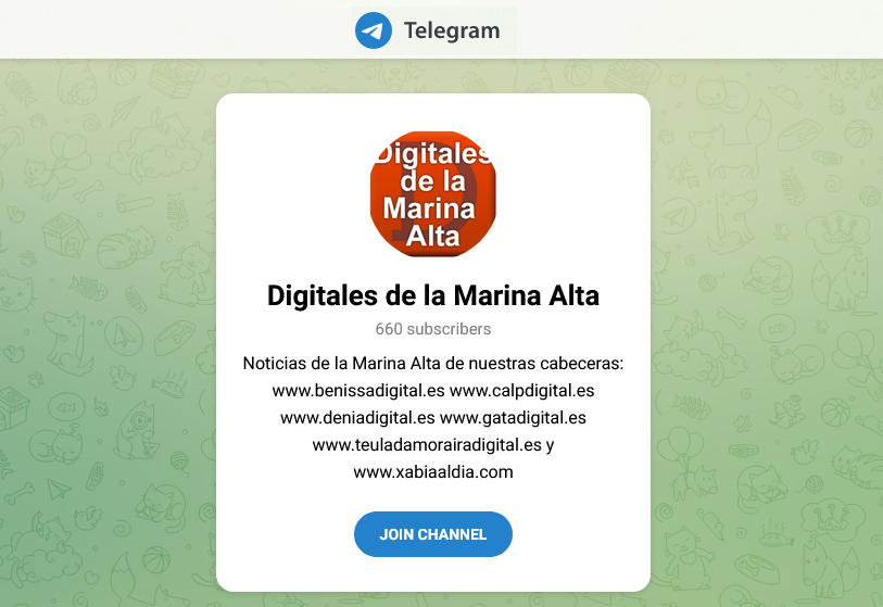 Suscríbete al canal de Telegram de Xàbiaaldia.com