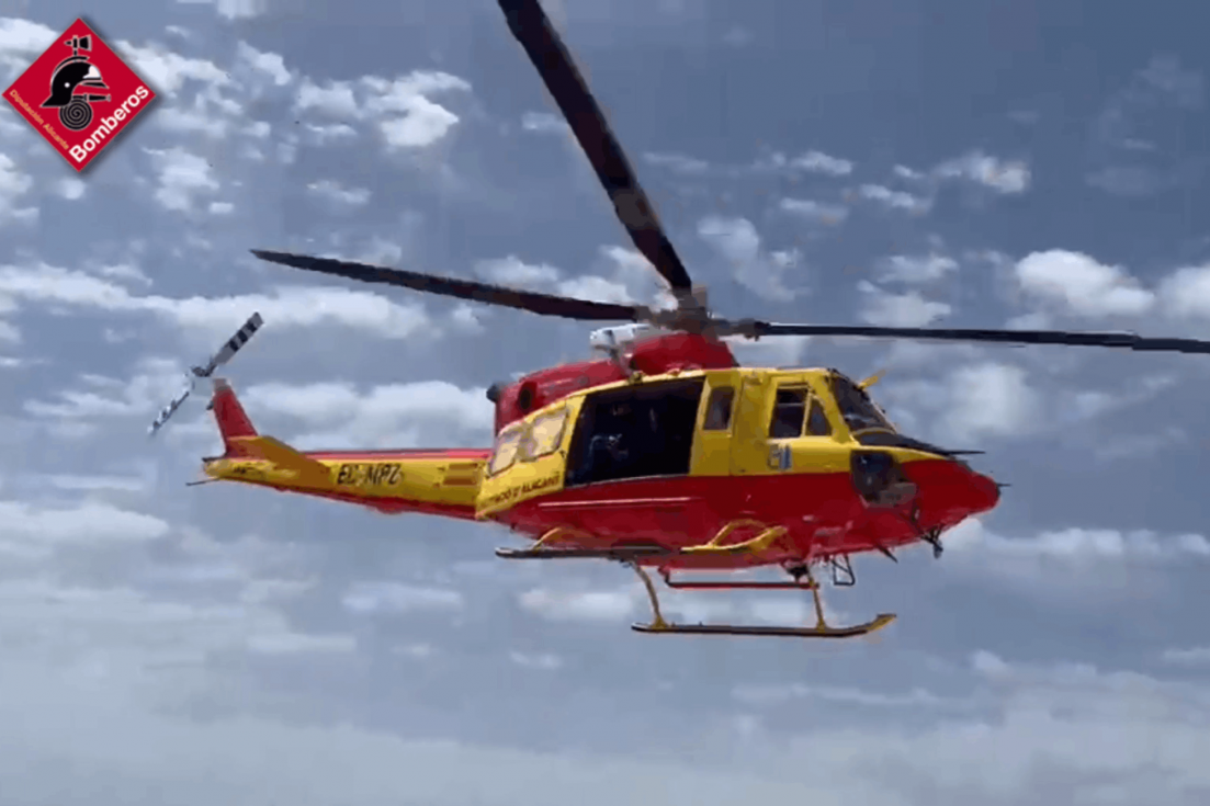 Rescatado en helicóptero un hombre de 78 años desorientado en el Castell de la Granadella de Xàbia