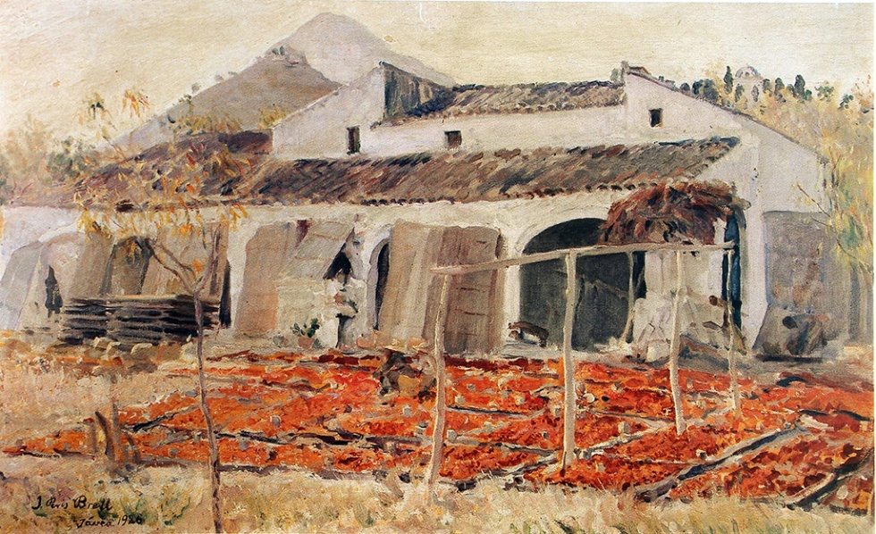 Julio Peris Brell. La solej&agrave; de de la pansa. J&aacute;vea (1926, &oacute;leo sobre lienzo, 40,5 x 65,5 cm, colecci&oacute;n particular)