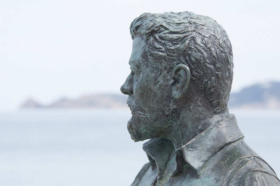 Detalle escultura de Sorolla en Xàbia (©Xàbia Meravellosa – Jávea Maravillosa)