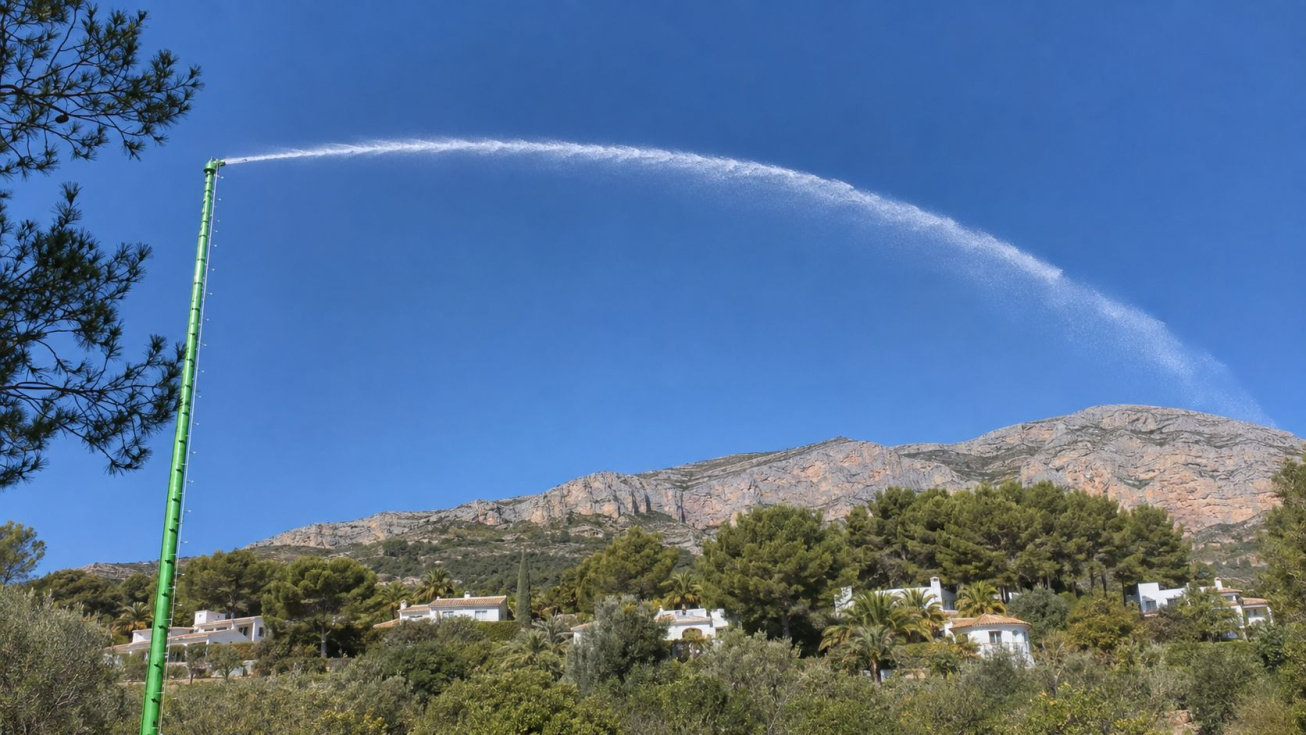 La alcaldesa de Xàbia propone instalar cañones de autoprotección contra incendios en el Montgó para proteger las viviendas de la Plana