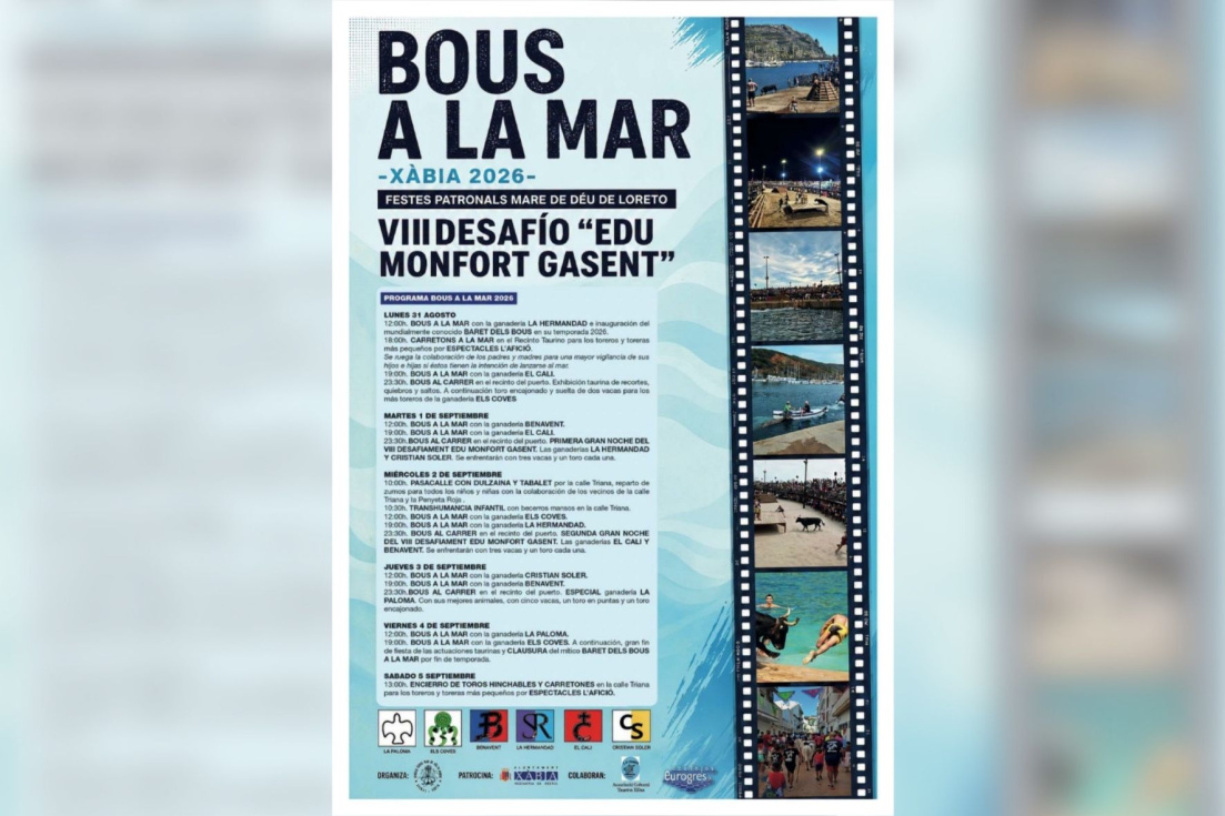 Cartel Bous a la Mar Xàbia 2026