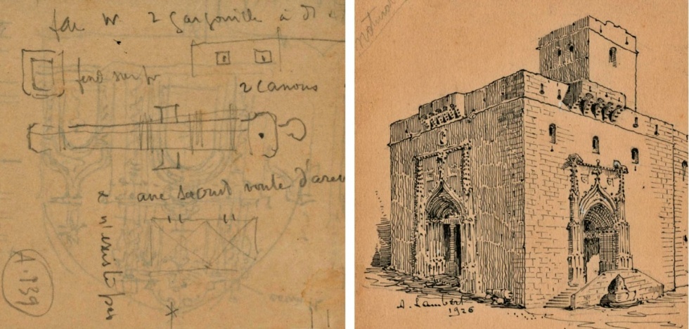 Dibujo y grabado de André Lambert Perret. 1924 y 1926.