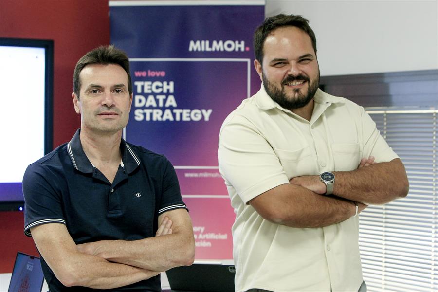 Juanjo Milla, CEO y Tech Advisor; y Germ&aacute;n Molina, CFO y Bussines Advisor, de MILMOH. EFE/Morell