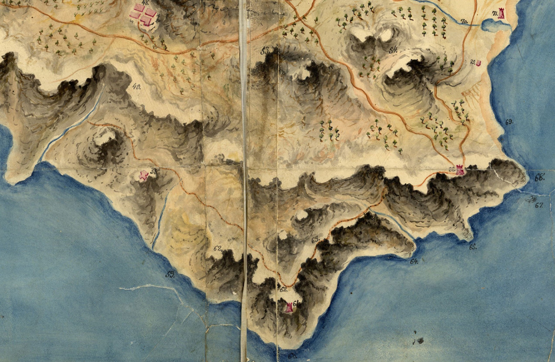 Detalle del Mapa de la costa de Alicante. 1750-90. ACEGCGE