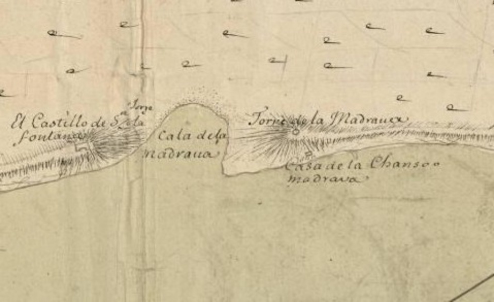 Detalle del mapa Plane de la Baya de Xavea, ca. 1812-25