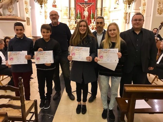 Manel Segarra, Víctor Buigues, Tatiana Mova y María Carrió ganadores del VII Concurso de Jóvenes intérpretes de Benitatxell