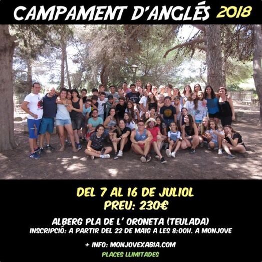 Monjove organiza un campamento de verano de inglés para jóvenes
