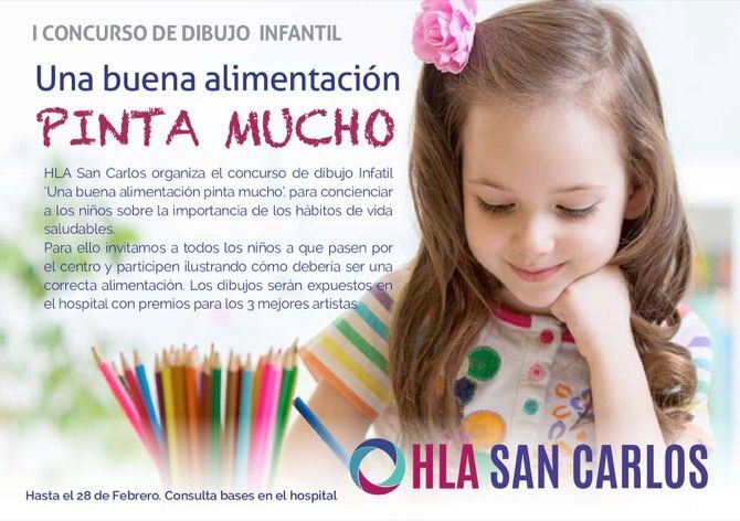 Hla San Carlos organiza un concurso de dibujo infantil para difundir los buenos hábitos alimentarios