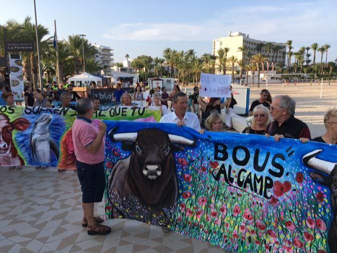 Un centenar de personas dicen no a los bous al carrer y a la mar