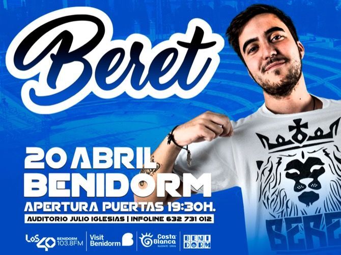 El cantante Beret actúa en Benidorm el 20 de abril