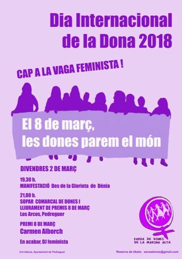 La Xarxa de Dones de la Marina Alta se adhiere a la convocatoria de huelga femenina