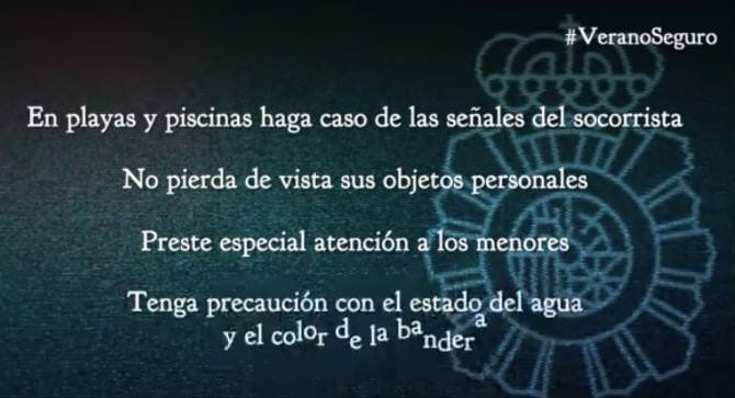 Los cinco consejos de la Policía Nacional para un verano seguro