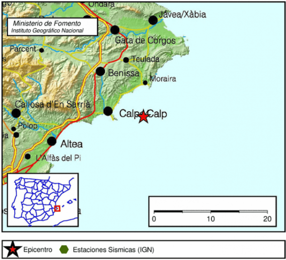 Un terremoto sacude el sur de la comarca y se deja sentir en Xàbia