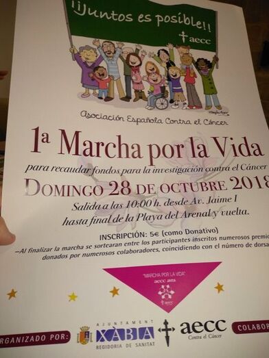 La asociación contra el cáncer en Xàbia convoca la I marcha por la vida