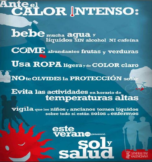 El Departamento de Salud de Dénia recomienda tomar medidas para prevenir un golpe de calor