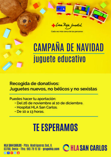 HLA San Carlos inicia una recogida solidaria de juguetes a beneficio de Cruz Roja Dénia