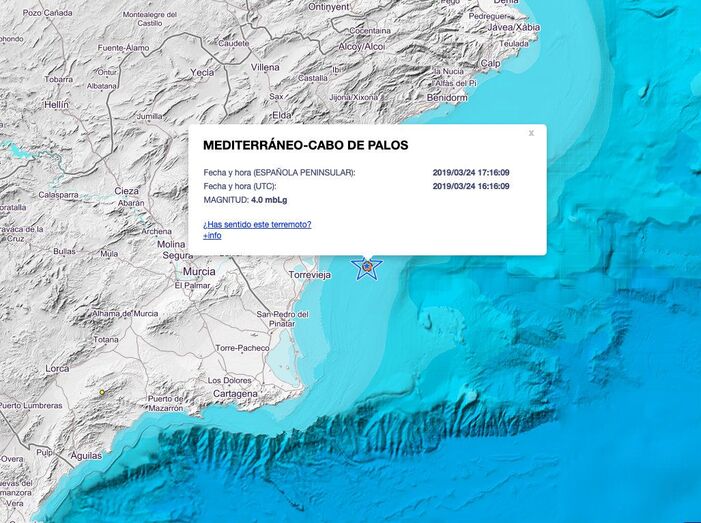 Un terremoto en el Cabo de Palos se deja sentir en la Marina Alta