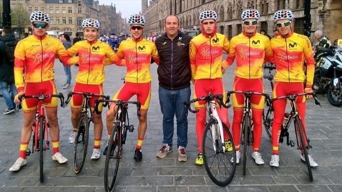 Una caída impide a Juan Ayuso completar la prueba en Bélgica con la selección sub23