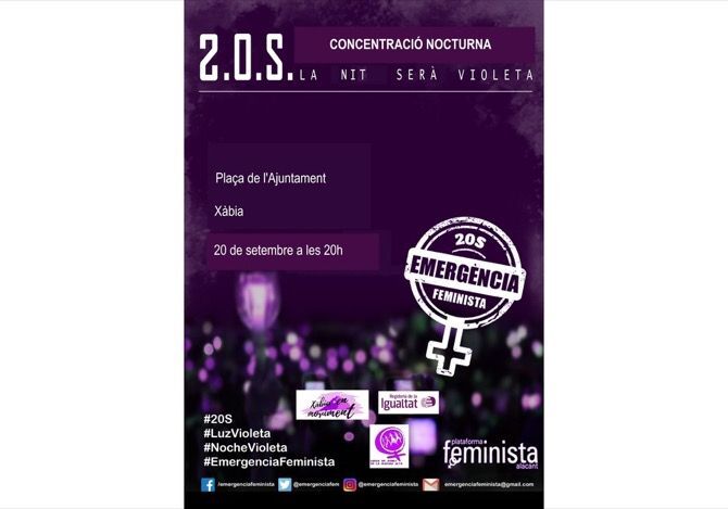 Xàbia se suma a las movilizaciones feministas del 20 de septiembre
