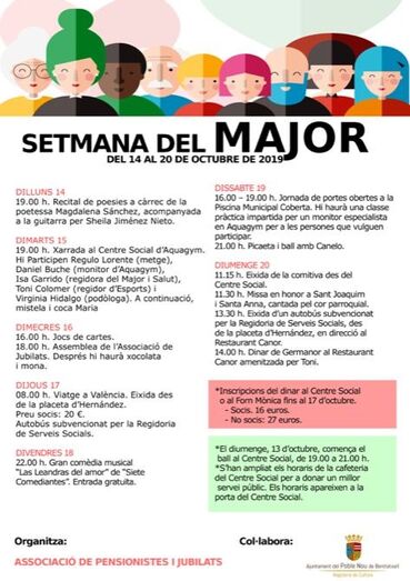 Comienza la semana del mayor en Benitatxell