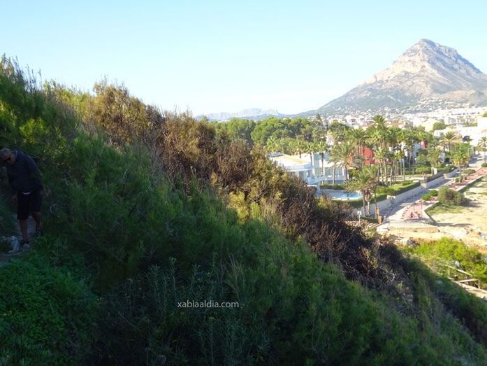 La huella del pequeño incendio en la senda de Cala Blanca
