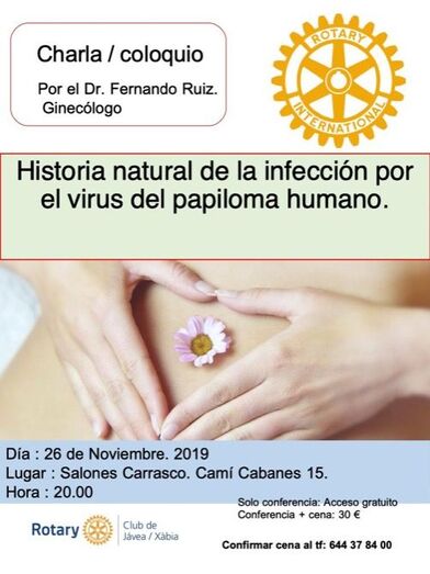 El Rotary Club Jávea aborda en una charla el virus del papiloma humano