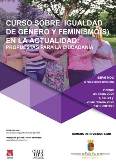 Benitatxel ofrece un curso sobre Igualdad de Género y Feminismos de la mano de la Universidad Miguel Hernádez