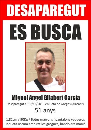 Amplio dispositivo en Gata de Gorgos para buscar a un desaparecido