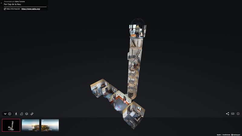 Recorre el faro del Cabo de la Nao en 3d