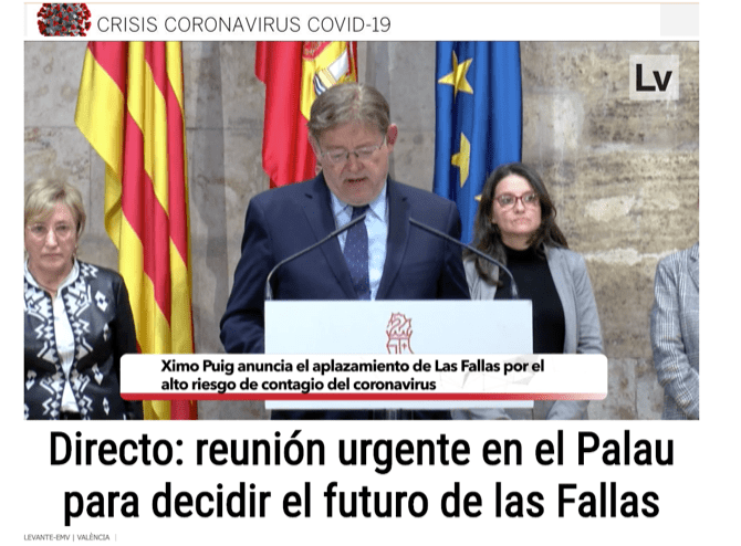 Aplazadas las fallas en toda la Comuntiat