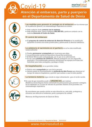 Las matronas del Departamento de Salud de Dénia envían un mensaje de apoyo a las futuras mamás