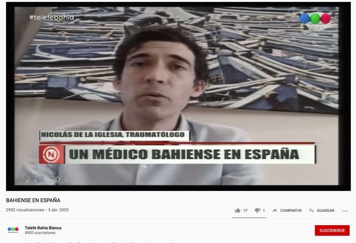 Un médico del Hospital de Dénia muestra en Argentina como afronta la lucha contra el coronavirus