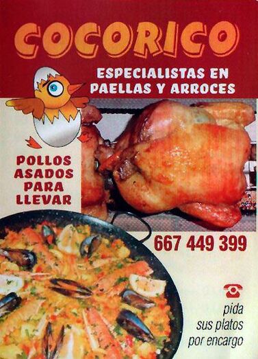 Cocorico, especialistas en arroces, paellas y pollos asados en el Arenal