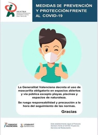 Los hosteleros de la Marina Alta piden la máxima colaboración en el cumplimiento de las medidas de seguridad frente a la covid-19