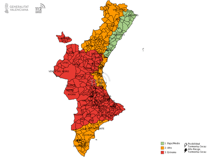 La Marina Alta afronta un viernes con riesgo extremo de incendios