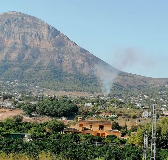 Declarado un incendio en la zona de Huertos del Montgó de Xàbia