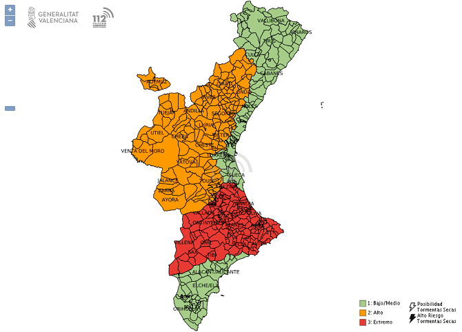 La Marina Alta afronta este martes con riesgo extremo de incendios