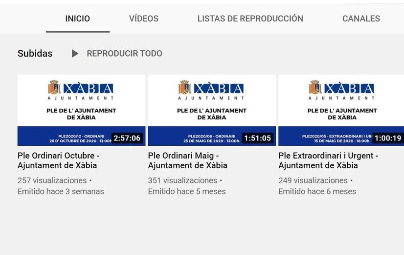 Sigue el pleno del Ayuntamiento por el canal de youtube