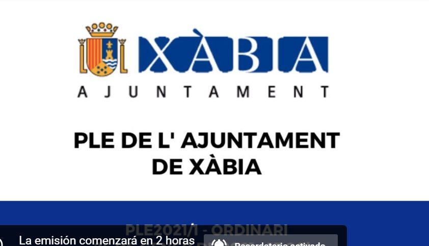 Sigue aquí el pleno del ayuntamiento de Xàbia