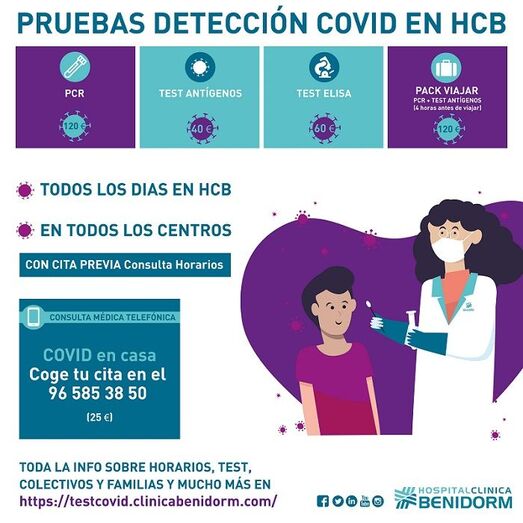 HCB amplía su servicio de pruebas de detección del COVID