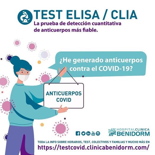 Test Elisa/CLIA para la detección de anticuerpos COVID-19 por Hospital Clínica Benidorm
