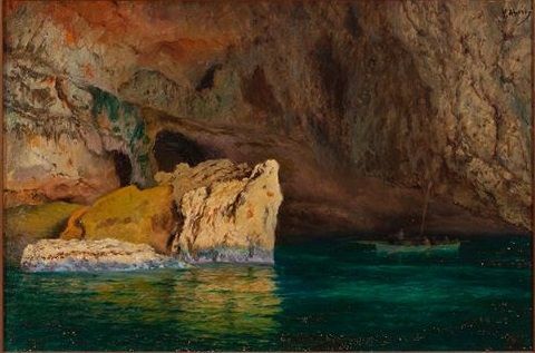 Subastada 'La cueva misteriosa' obra de Salvador Abril y Blasco pintada en Xàbia