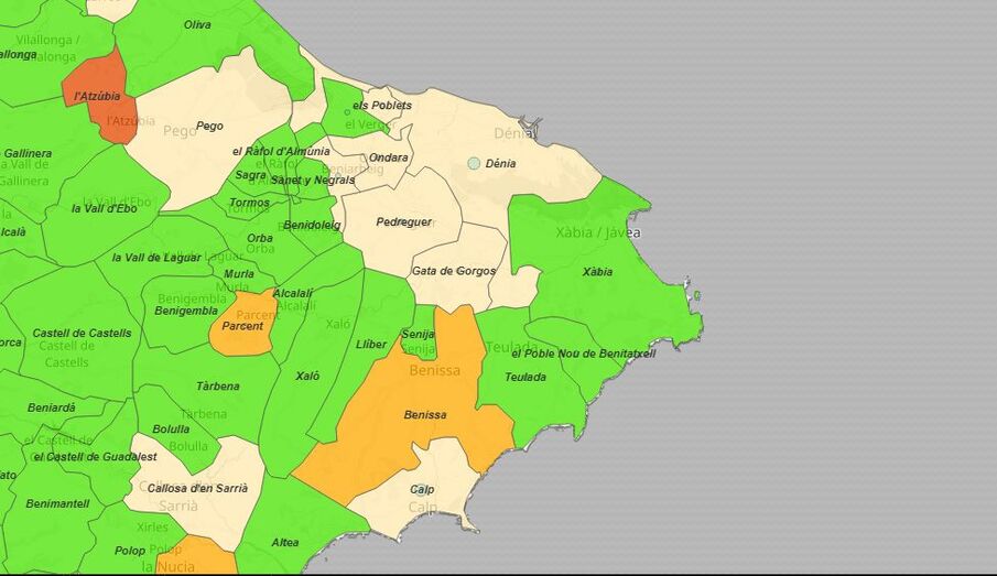 La incidencia acumulada del virus desciende en Xàbia una semana después de Semana Santa