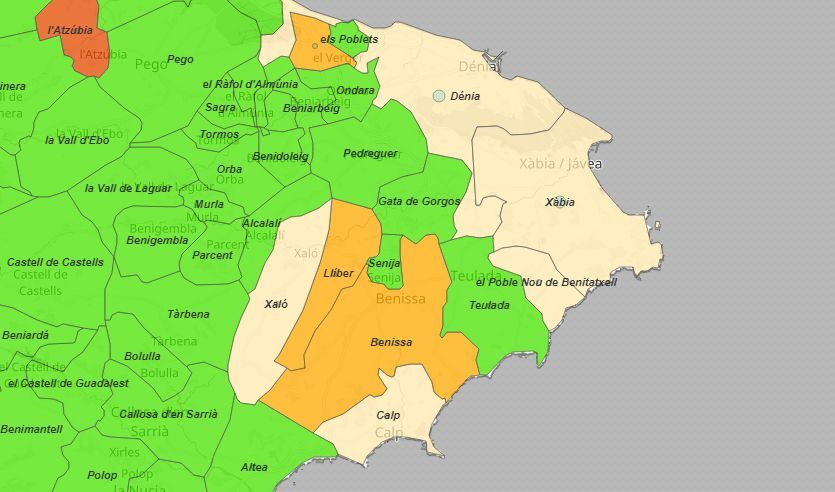 Leve aumento de los contagios en Xàbia durante la última semana